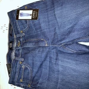 Wide leg dark denim jeans